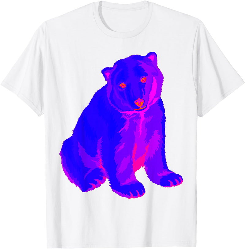 EDM Polar Bear T-Shirt EDM Electronic Techno Polar Bear Trippy Rave Shirt T-Shirt - White