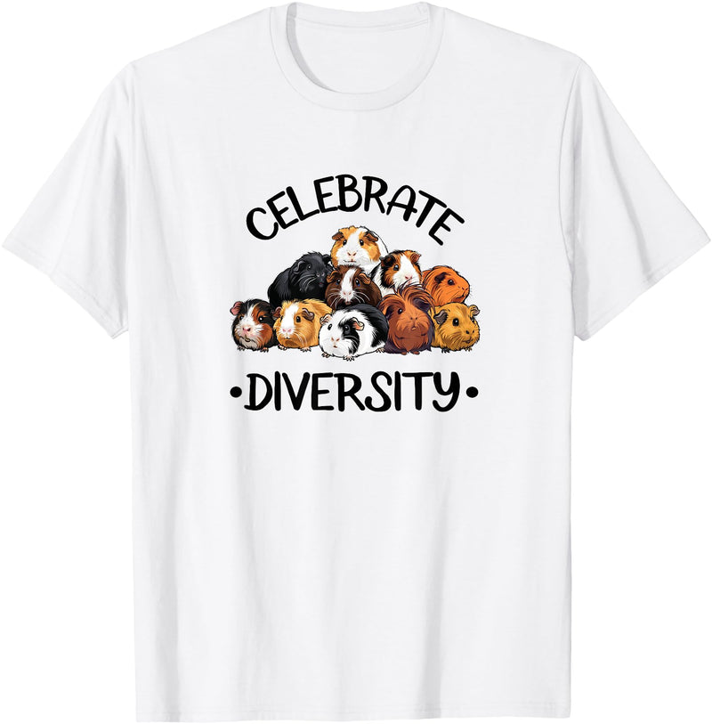 Funny Cavy Mom Love Gifts T Shirts & Hoodies Celebrate Diversity Kids Cute Wheek Merch Guinea Pig Lover T-Shirt - White