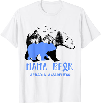 Mama Bear Apraxia Awareness For Women Men T-Shirt