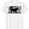 Funny Red Angus Rancher Gift for Cattle Lover USA American Flag - America Cow Red Angus Rancher T-Shirt - White