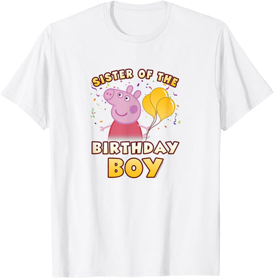 Sister Of The Birthday Boy Holiday Confetti Logo T-Shirt