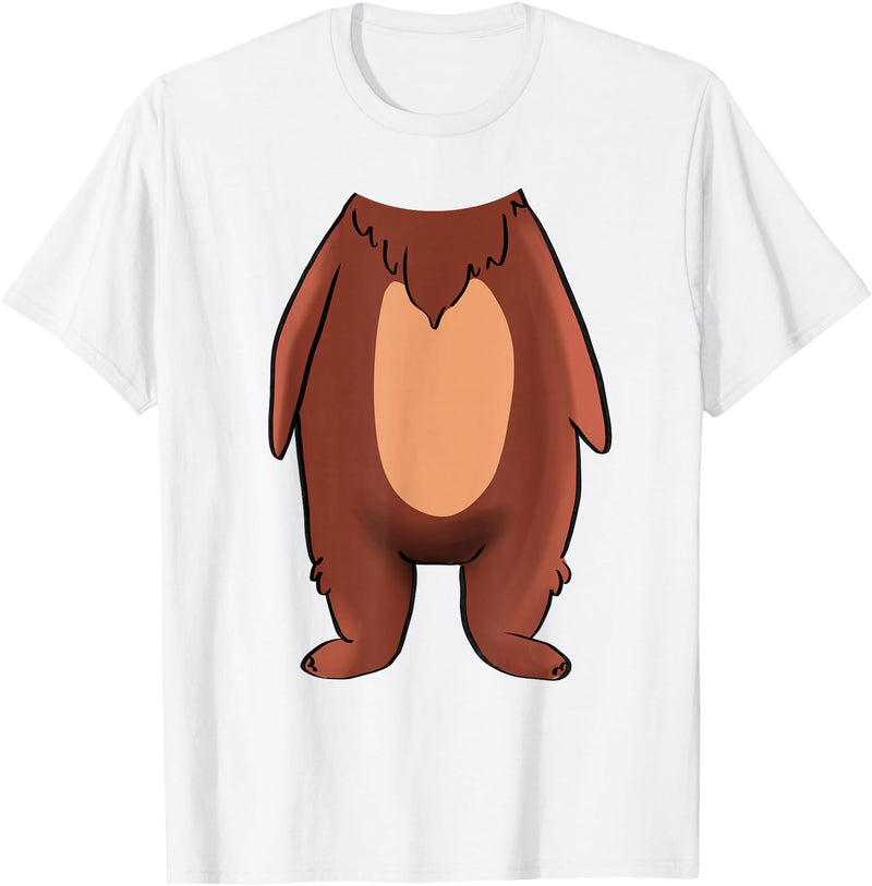 The Easy Costume Idea Shop Bear Halloween Costume Shirt - Brown Grizzly Bear T-Shirt - White