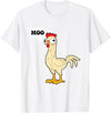 gift creative original father joke humor amusing Chicken - Hen - Fowl - Cow - Funny - Joke - dad Joke T-Shirt - White