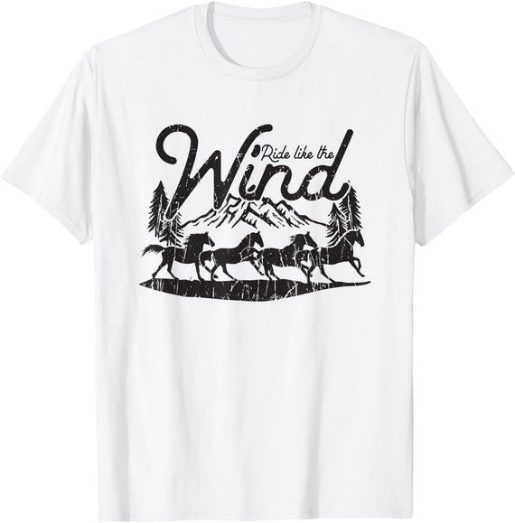 Horse - Saddle - Riding Ride like the wind - Horse T-Shirt - White