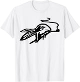 Rabbit Smoking a Pipe T-Shirt in White
