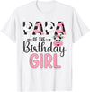 Cow Birthday Shirt For Family Men Women Cow Lover Papa of The Birthday Girl Farm Cow 1 St Birthday Girl T-Shirt - White
