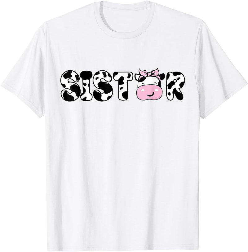 Cow Family Matching Birthday Tee For Mom Dad Kids Sister of The Birthday Boy Funny Cow Sí Family Matching T-Shirt - White