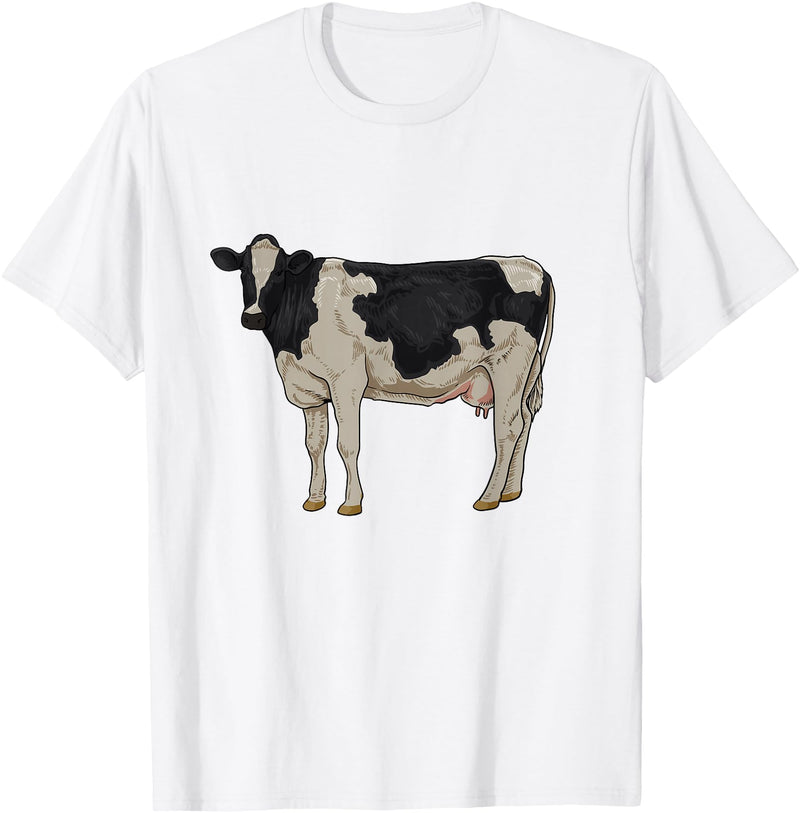 Cows and cattle Drawing of a Holstein cattle T-Shirt - White