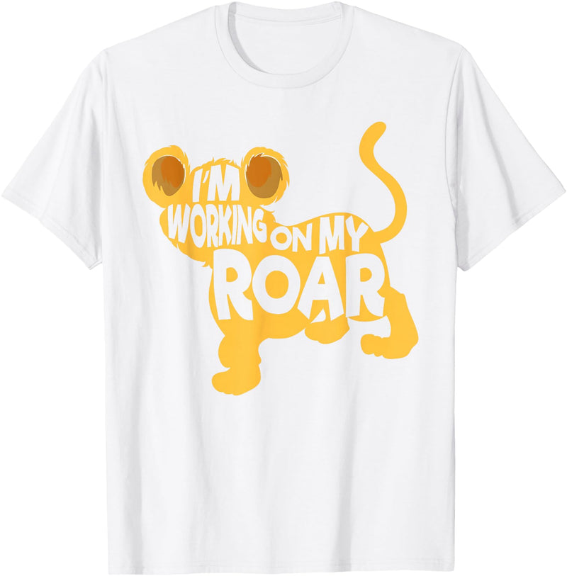 Lion Whisperer Wildlife Animal SteMi Apparel I'm Working On My Roar Lion Whisperer Safari Wildlife Animal T-Shirt - White