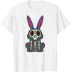 Rabbit Day of Dead Mexican Bunny Lover Rabbit Sugar Skull T-Shirt in White