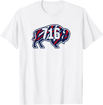 Cow 716 Buffalo Red White Blue Stripes T-Shirt
