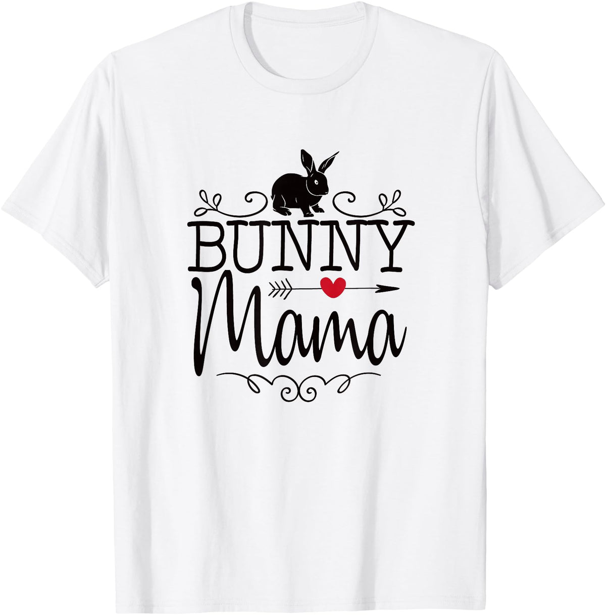 Bunny Mama Rabbit Mom Graphic for Women and Girls T-Shirt in White
