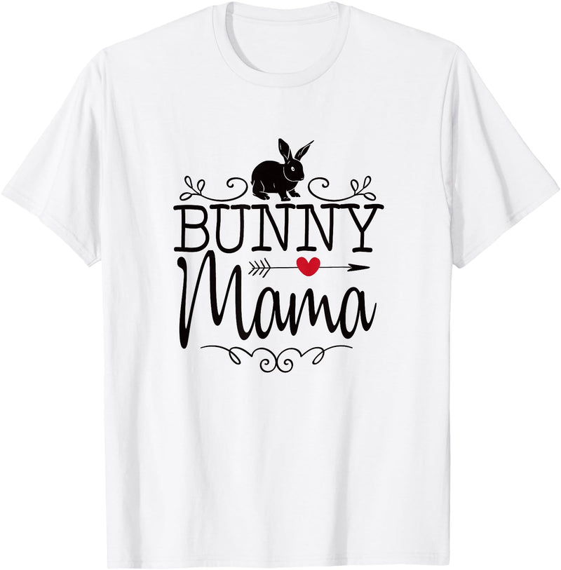Bunny Mama Rabbit Mom Graphic for Women and Girls T-Shirt in White