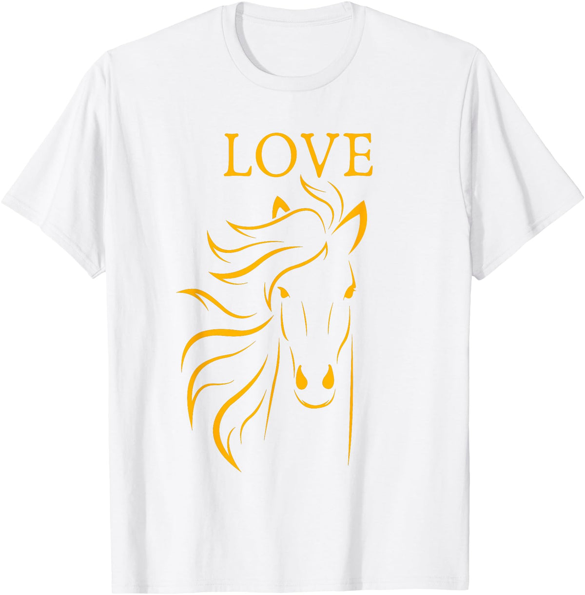 I Love Horses Shirts and Gifts Women and Girls Stylish Love Horse Head T-Shirt - White
