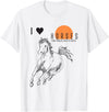 I love riding my horse at sunrise I LOVE HORSES T-Shirt - White