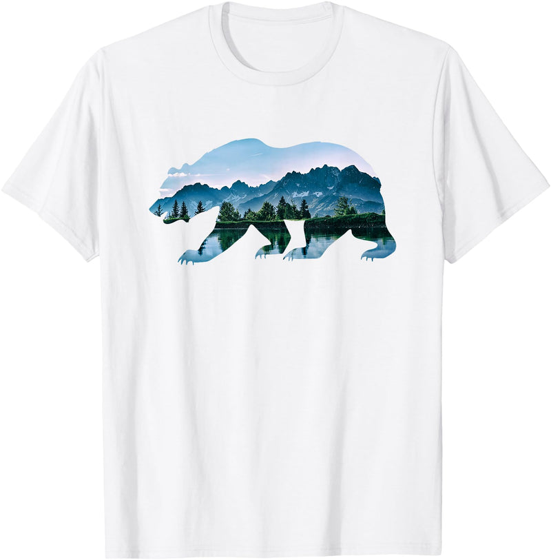 Retro National Park Shirts Bear Vintage National Park Bear Wildlife Mountains T-Shirt - White