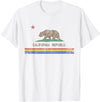 California LGBTQ+ Gift Men Women Couples Groups California Republic Bear LGBT Gay Pride Month Rainbow Flag T-Shirt - White