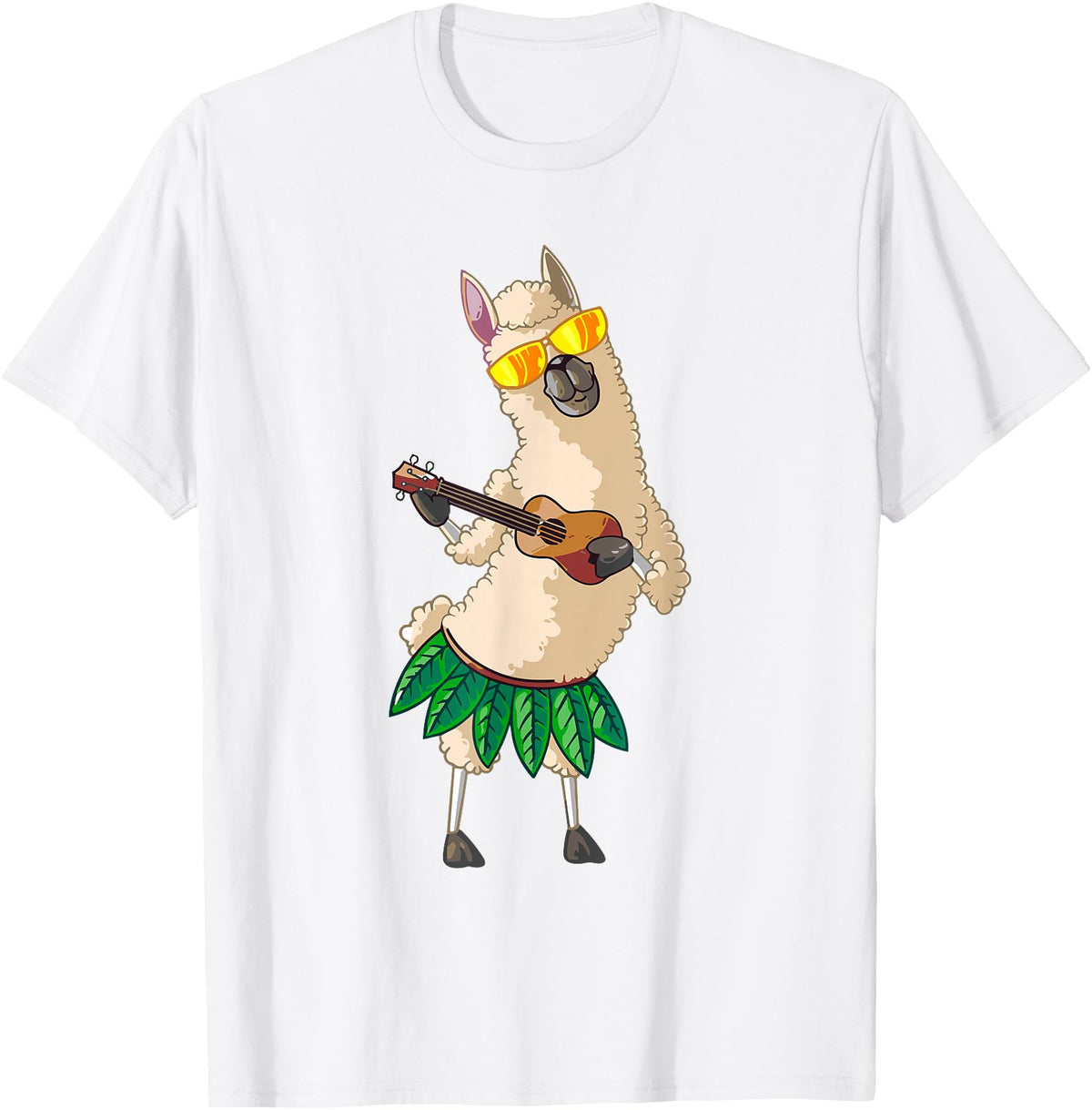 Llama Ukulele Luau TShirt Cute Gifts Llama Ukulele Luau Cute Funny Cool Hawaii Alpaca Gift T-Shirt - White