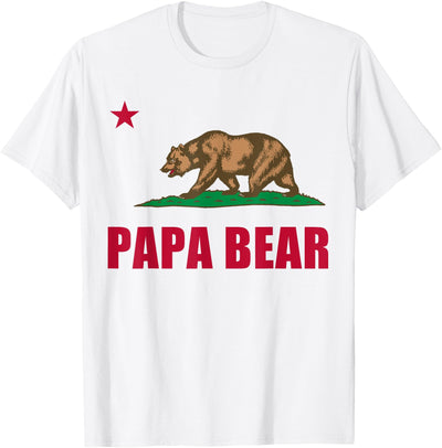 California Republic Papa Bear Dad Fathers Day Gift T-Shirt