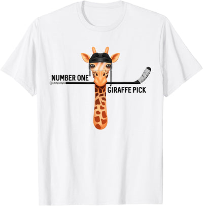 Number One Giraffe Pick Funny Hockey Giraffe T-Shirt