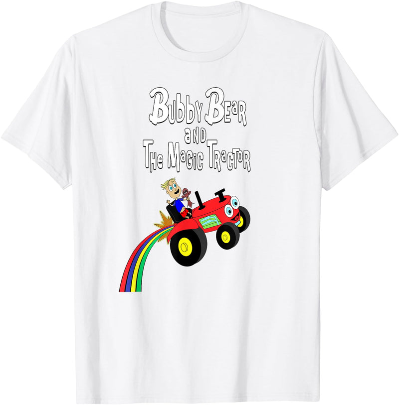 Strange Planet Apparel Bubby Bear and the Magic Tractor T-Shirt - White