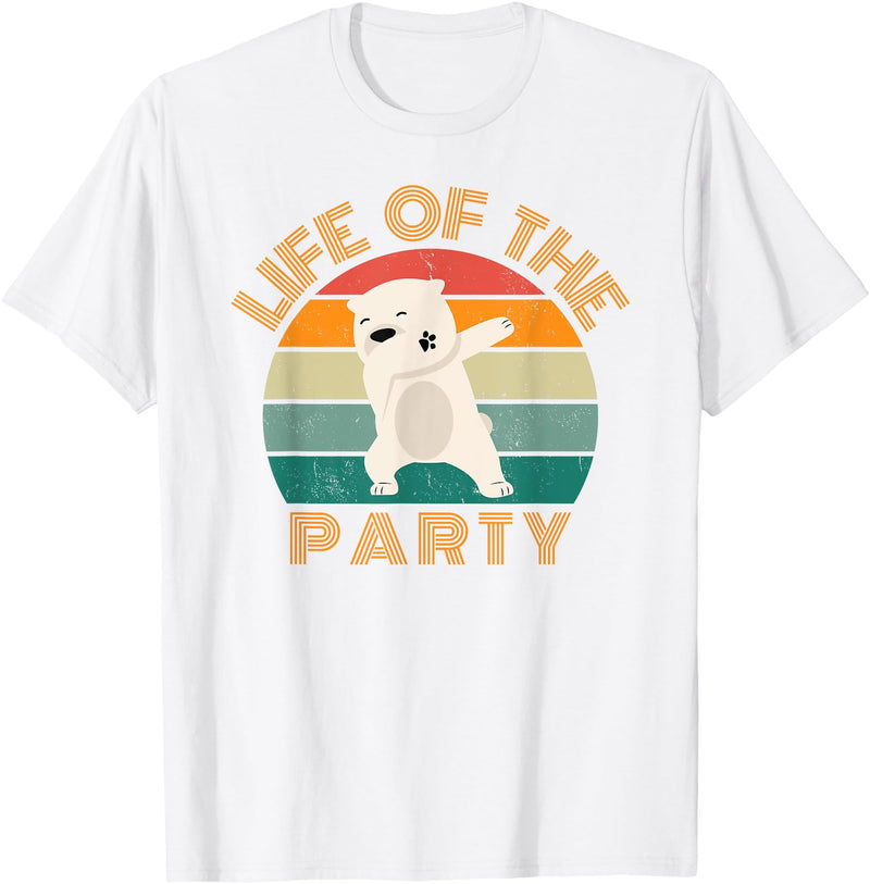 Christmas party cute bear dab dancing Life of the party, dabbing polar bear, birthday, Christmas T-Shirt - White
