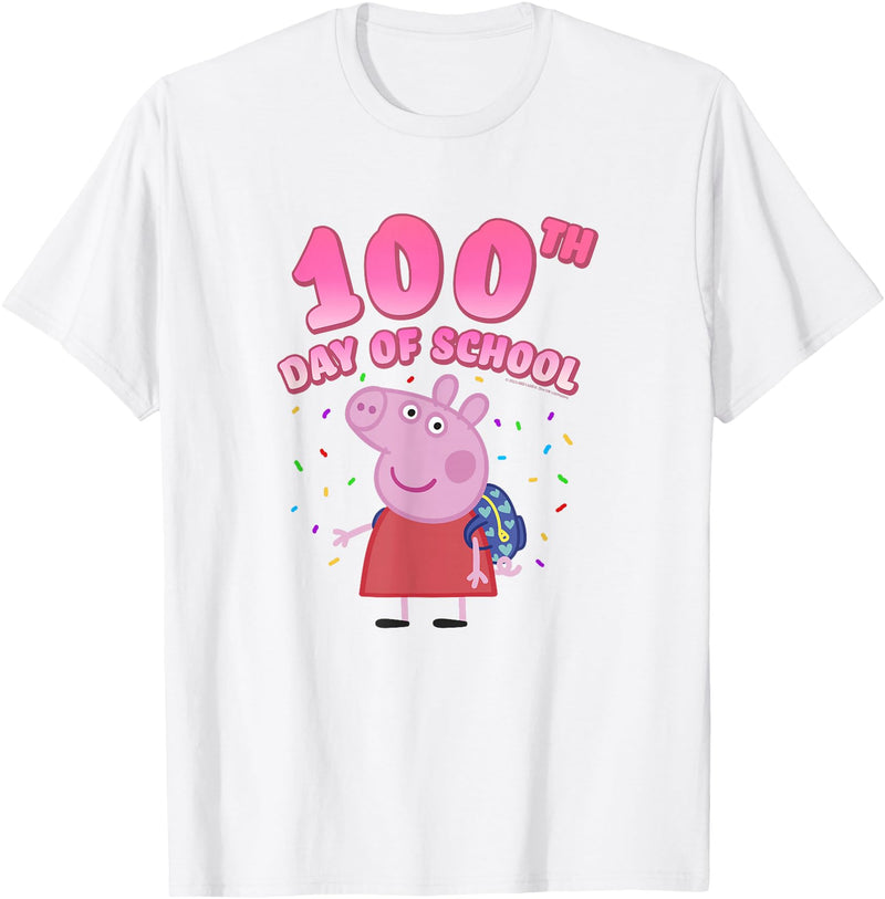 Peppa Pig 100th Day Of School Celebration Confetti T-Shirt - White