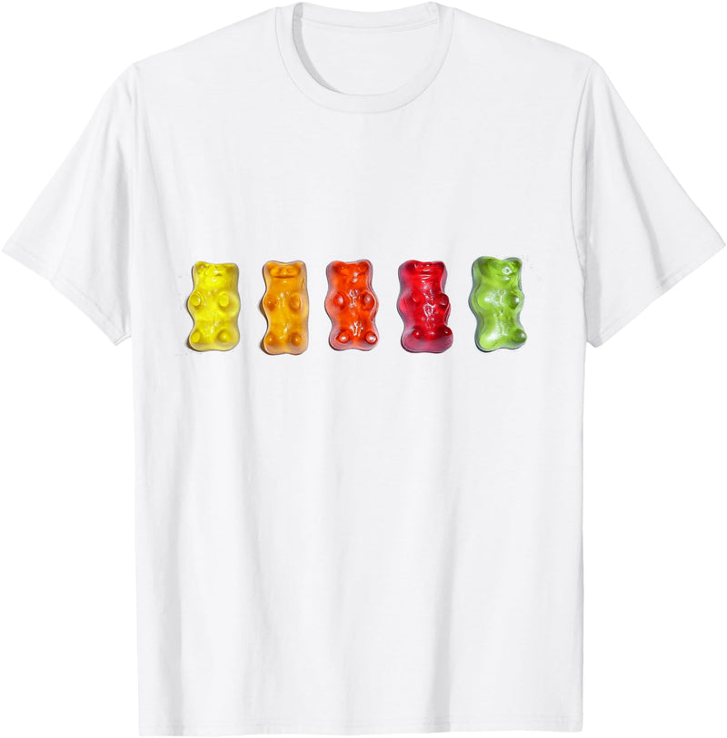 ArtAttack Unisex Classic Fit Gummy Bear Cartoon T-Shirt, Black, Small - White