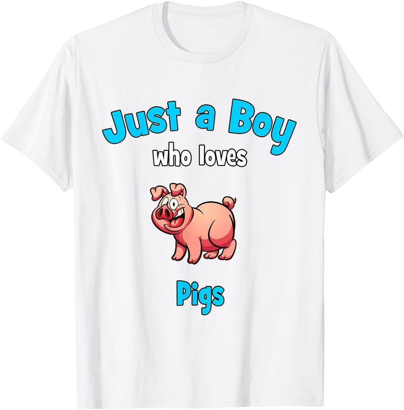 Boys Pig Shirts & Gifts for Kids Pig Shirt for Boys | Children's Pig T-Shirt - White