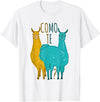 Funny Llama T-Shirt Como Te Llamas Funny Spanish Joke Llama Shirt Tee T-Shirt - White