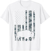 Usa Patriot American Bison Western Bufallo Bison USA Flag American Buffalo 4th of July T-Shirt - White