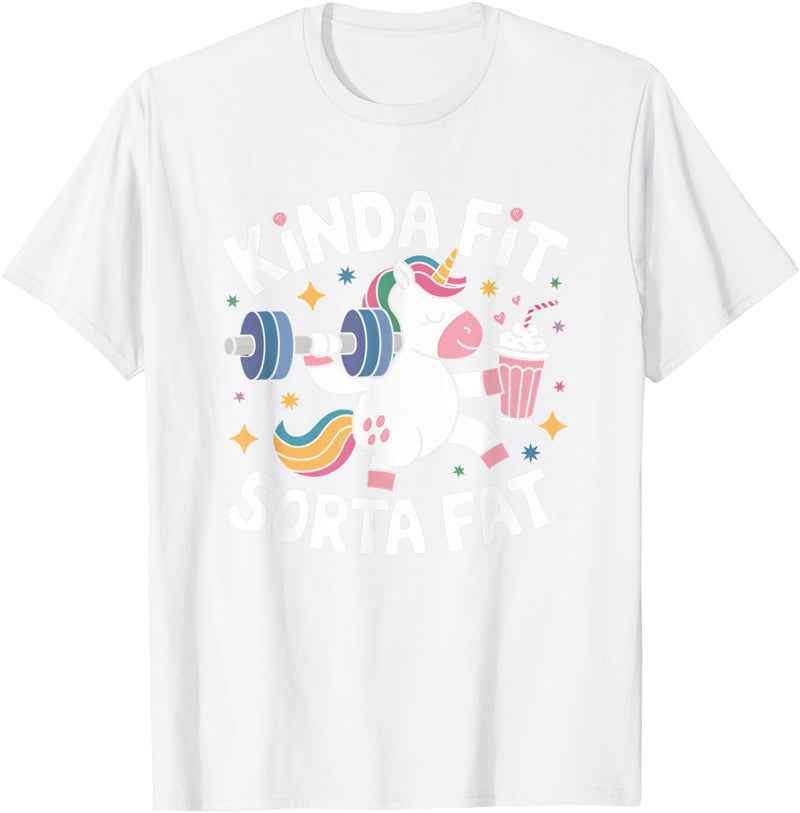 Kinda Fit Sorta Fat Gift Funny Gym Weightlifting Kinda Fit Sorta Fat Tshirt Funny Gym Body Cute Bear Retro T-Shirt - White