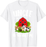 Birthday Boy Farm Animal Theme Uncle Of The Birthday Boy Farm Animal Bday Party Celebration T-Shirt - White