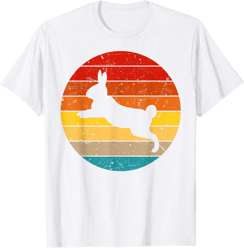 Vintage Rabbit Design Bunny Lover Men Women Boys Girls Kids T-Shirt in White