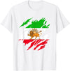 Iran Persia Flag Lion Scratch Iranian Persian Lion Iran T-Shirt - White