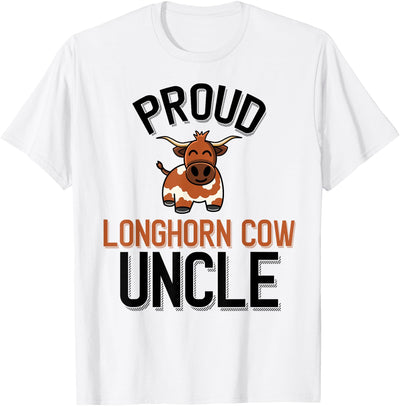 Proud Longhorn Cow Uncle Cute Family T-Shirt