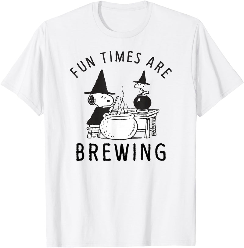 Peanuts Halloween Fun Times are Brewing T-Shirt - White