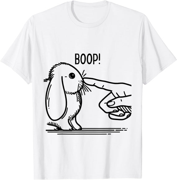 Cute Rabbit Lover Bunny Graphic T-Shirt (Baby Blue) in White
