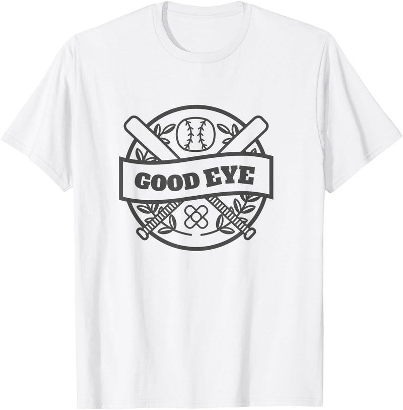 Flying Pig T Shirts Good Eye Baseball T-Shirt Humor Batter Team Sport Kids Bat T-Shirt - White