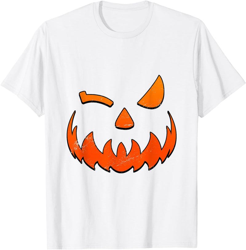 Halloween Costume Gifts Happy Halloween Pumpkin Face T-Shirt - White