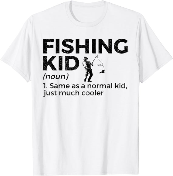Funny Fishing Apparel Funny Fishing Kid Definition T-Shirt - White