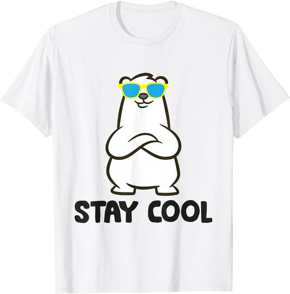 Cute Polar Bear Gifts And Tees Stay Cool - Cool Polar Bear T-Shirt - White