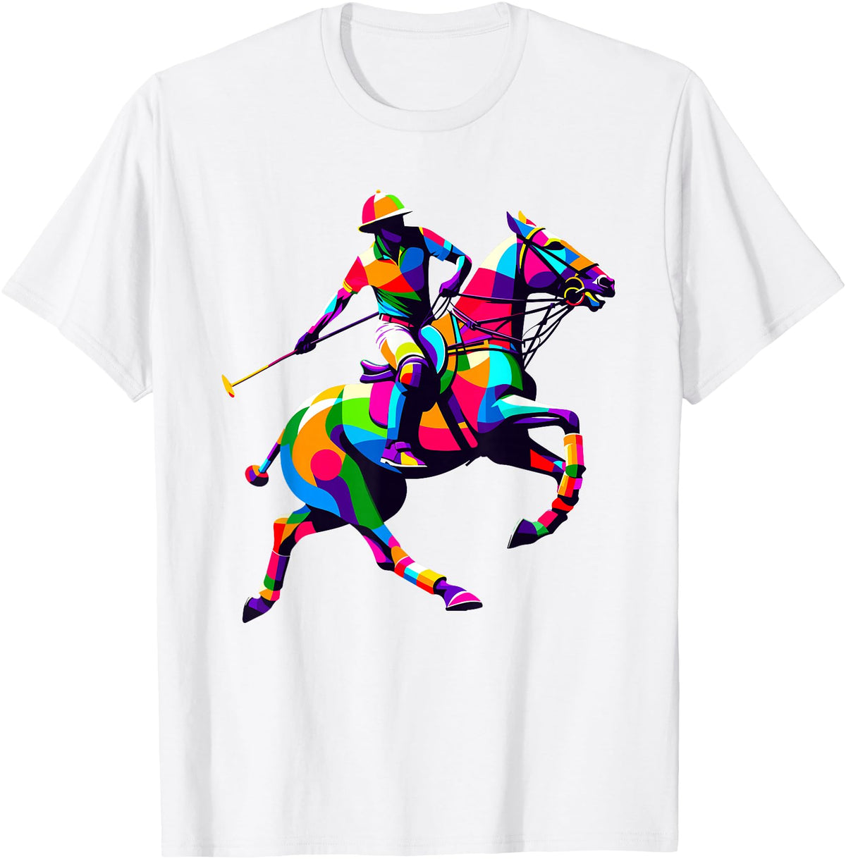 Horseback Riding Gift For An Equestrian Pop Art Polo Horseback Riding Horses Equestrian Horse T-Shirt - White