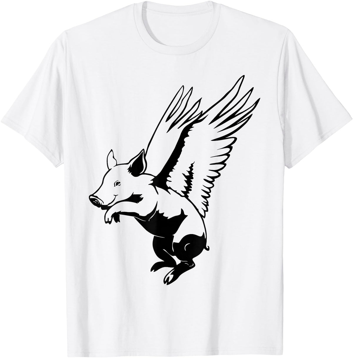 Flying Pig Funny Animals Flying Pig with Wings Fly Pig Lovers T-Shirt - White