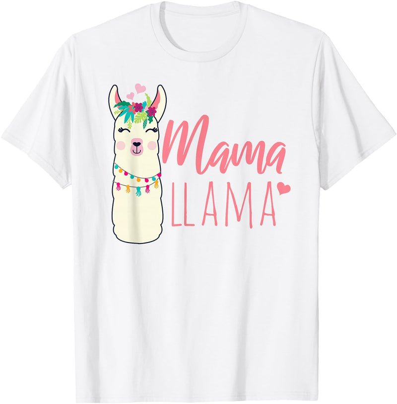 ADVENTURE ALPACA LLAMAS Designs MAMA LLAMA Funny Mother Lamas Meme T-Shirt - White