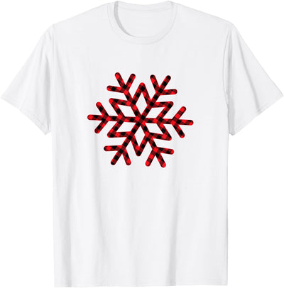 Christmas Snowflake Buffalo Plaid Holiday Gift Fun Winter T-Shirt