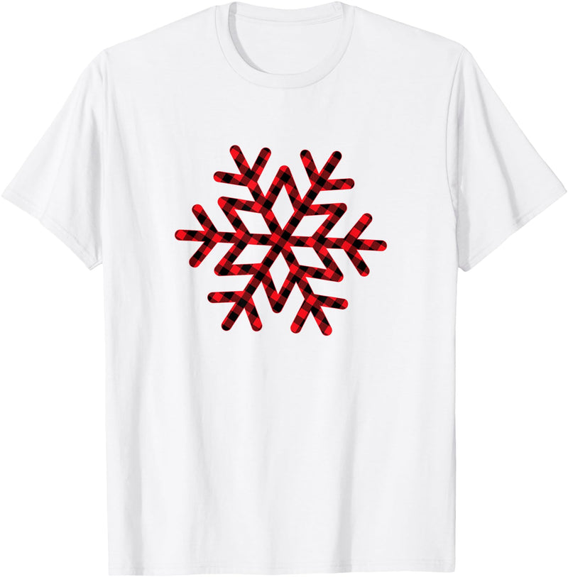 Christmas Snowflake buffalo plaid Holiday gifts Christmas snowflake buffalo plaid Holiday gift fun Winter T-Shirt - White