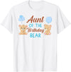 Family Birthday Bear Gifts Aunt of The Birthday Boy Bear 1st Birthday Party Boy T-Shirt - White