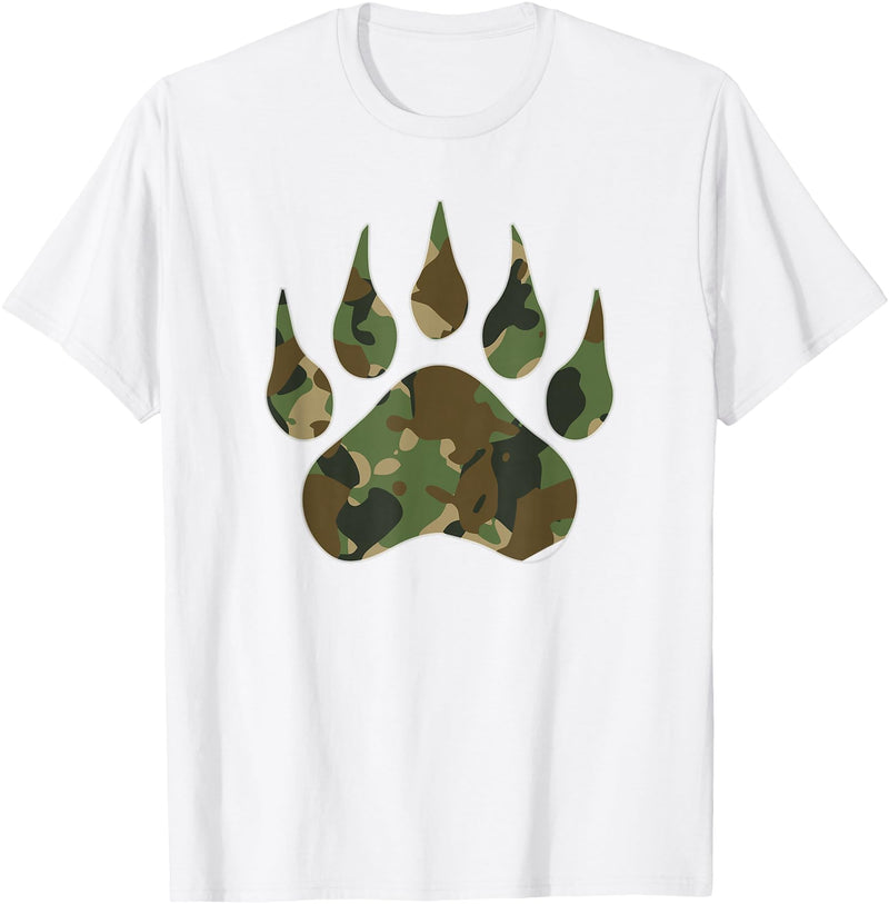 Camo Lover Camo Bear Claw Camouflage for Men Women T-Shirt - White