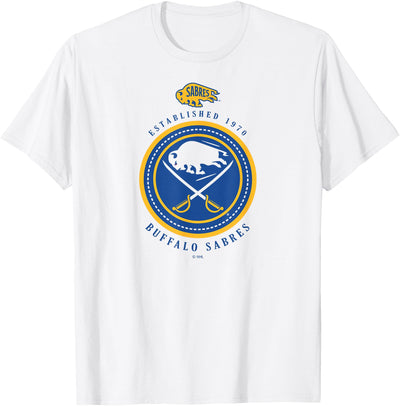 Cow Buffalo Sabres Est 1970 White Officially T-Shirt